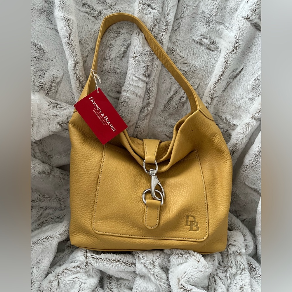 NWT Dooney & Bourke Mustard Leather Handbag